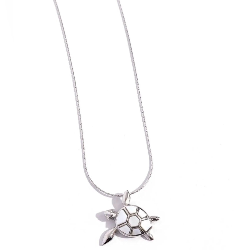 Silver Turtle Pendant Necklace - Women's Jewelry